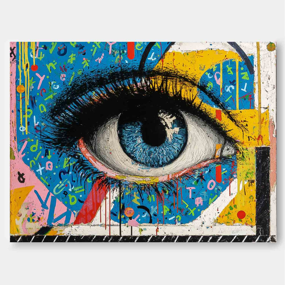 Modern Colorful Artwork Abstract Eye Oil Painting Texture Acrylic painting Original Wall Art Home Decor