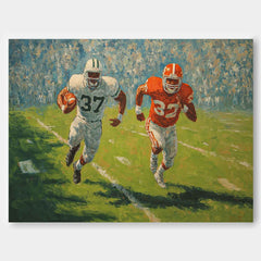 Original Rugby Canvas Wall Art Large Green 3D Texture Oil Painting Custom Work Gift For Living Room