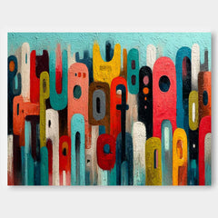 Modern Colorful Artwork Abstract Graffiti Oil Painting Texture Acrylic painting Original Wall Art Home Decor
