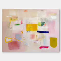 Original Wall Art Vibrant Pink Buy Abstract Paintings Online Large Cute Abstract Oil Painting For Living Room