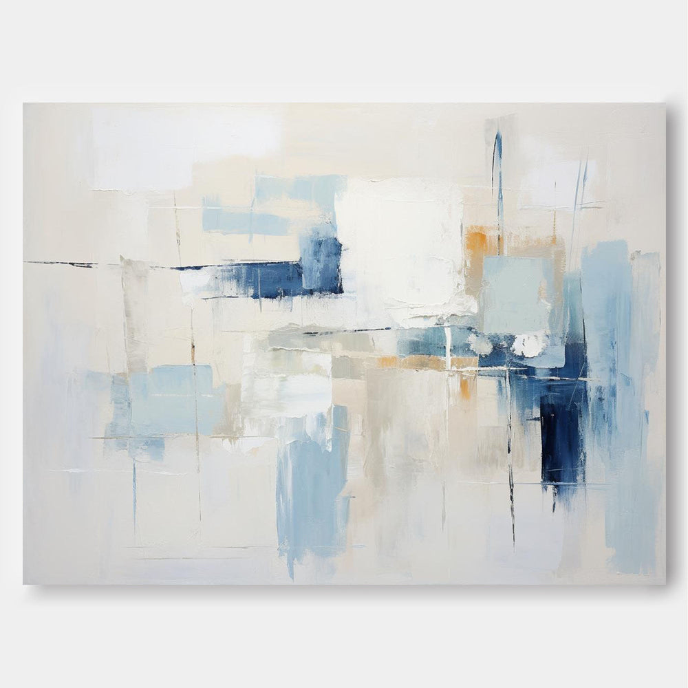 Modern Abstract Canvas Oil Painting Large Wall Art Blue Original Acrylic Oil Paninting Living Room Decoration