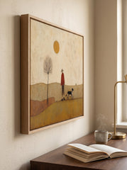 Warm Earthy Tone Canvas Art For Serene Living Room And Reading Nook