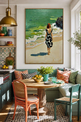 Serene Seaside Woman Art Print For Relaxing Bedroom And Lounge Spaces