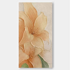 Texture Vibrant Yellow Long Version Large Abstract Oil Painting Original Flower Wall Art Painting Home Decor