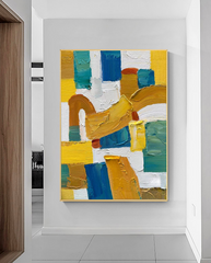 Abstract Geometric Wall Art Large Original Acrylic Painting On Canvas Living Room