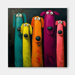 Funny Dog Art Print Bright Colors Unique Gift For Dog Lovers Home