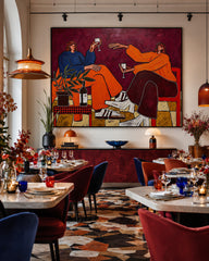 Modern Friends Portrait Painting With Wine For Living Room Wall Art Decor