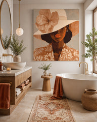 Retro Vintage Style Female Portrait Artwork With Smooth Brushwork And Subtle Texture For Wall Display