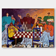 Colorful Dinner Party Art Print To Enhance Your Dining Room Atmosphere