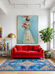 Underwater Bride Painting With Goldfish And Flowers For Romantic Home Decor