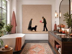 Romantic Anniversary Gift Artwork Senior Couple And Pet Original Oil Painting