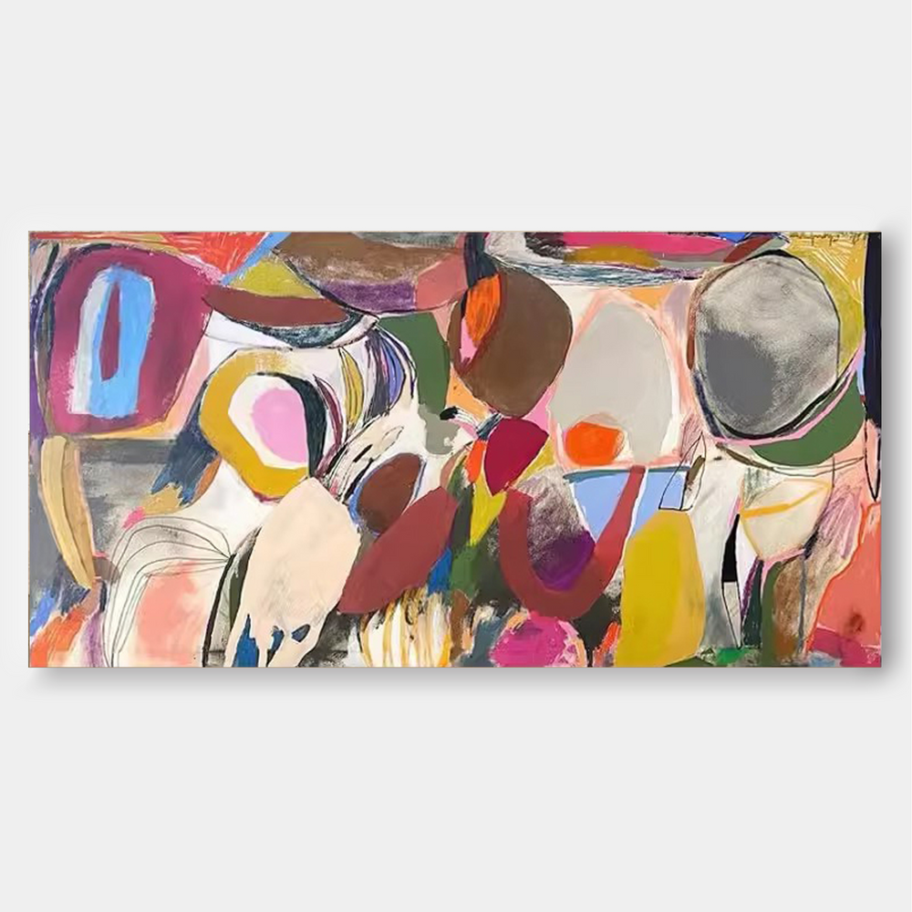 Large Abstract Colorful Painting On Canvas Modern Acrylic Painting Original Wall Art Home Decor