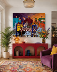 Colorful Dinner Party Art Print To Enhance Your Dining Room Atmosphere