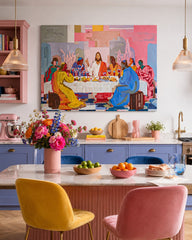 Modern Last Supper Painting With Bold Colors For Dining Room Wall Art Decor