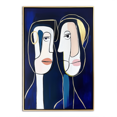 Intertwined Minds-Abstract Figurative Line – Figurative Wall Art