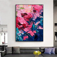 Kiss of Spring-Abstract Pastel Painting – Textured Hand-Painted Wall Art for Modern Decor