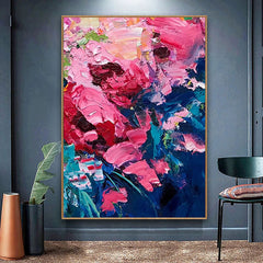 Kiss of Spring-Abstract Pastel Painting – Textured Hand-Painted Wall Art for Modern Decor