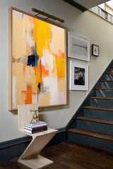 Original Oil Painting On Canvas Large Abstract Wall Art Modern Bright Yellow Acrylic Painting Home Decor