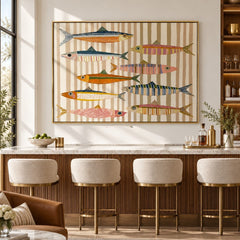 Colorful Fish Harmony – Coastal Abstract Wall Art