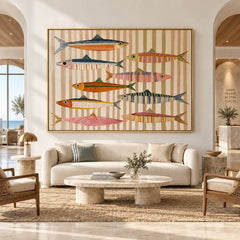 Colorful Fish Harmony – Coastal Abstract Wall Art