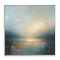 Silent Tidal Glow – Abstract Coastal Wall Art hand-painted wall art