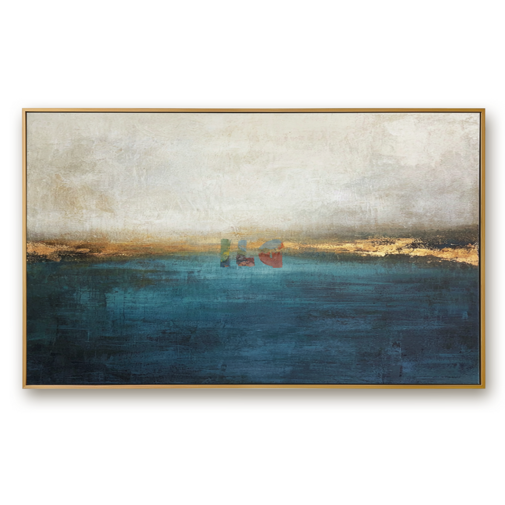 Ocean Mist Horizon – Abstract Seascape Wall Art hand-painted wall art