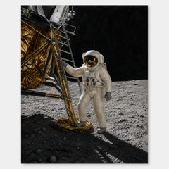 One Giant Leap oil painting, complete artwork on a light gray background