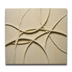 Interwoven Paths-Handmade 3D Textured Beige Abstract Lines Wall – Textured Abstract Wall Art