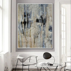 Insight-Handmade Abstract Oil Painting – Neutral Tones Artwork for Home Decoration