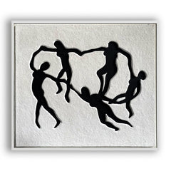 Dance Shadows-Textured Abstract Human Silhouette Painting – Modern Minimalist Wall Art