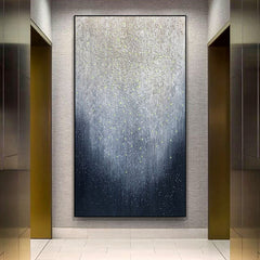Heaven Sky – Minimalist Abstract Oil Painting with Soft Cascading Texture
