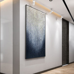 Heaven Sky – Minimalist Abstract Oil Painting with Soft Cascading Texture