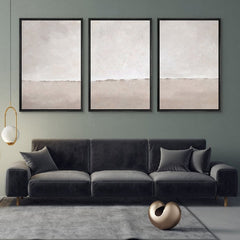 Ethereal Calmscape – Minimalist Vertical Textured Oil Painting in Soft Neutrals