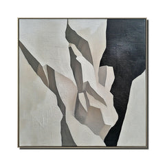 Echoes of Peaks-Abstract Geometric Canvas: Elevate Minimalist Interiors