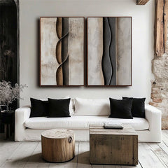 Ethereal Flow – Neutral Textured Abstract Painting for Modern Minimalist Interiors