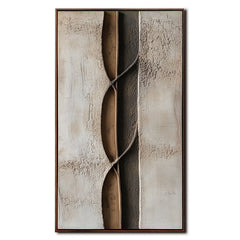 Ethereal Flow – Neutral Textured Abstract Painting for Modern Minimalist Interiors