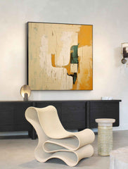 Large Minimalist Art Modern Texture Abstract Acrylic Painting On Canvas Original Beige Canvas Wall Art Home Decor