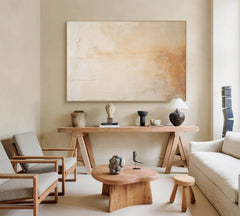 Large Beige Minimalist Abstract Acrylic Painting Framed Original Wall Art Texture Abstract Oil Painting Living Room Decor