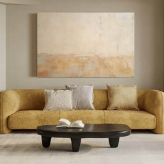 Original Beige Minimalist Abstract Acrylic Painting Large Wall Art Modern Texture Abstract Oil Painting Home Decor