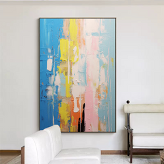 Large Abstract Painting On Canvas Original Colorful Abstract Wall Art Modern Decor Living Room