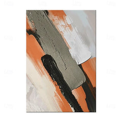 Striking Earthy – Large Textured Abstract Vertical Canvas Wall Art: Orange