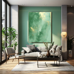 Green Modern Texture Wall Art Large Original Abstract Oil Painting On Canvas For Living Room