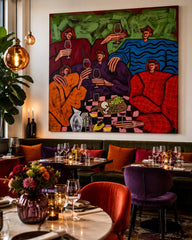 Modern Pop Art People Painting With Bright Colors For Lounge Wall