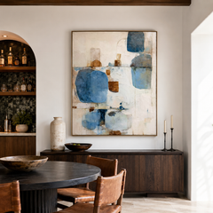 Azure Stillness Composition – Abstract Textured Wall Art