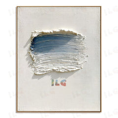 Blue Horizon Layer – Coastal Texture Minimal Wall Art hand-painted wall art