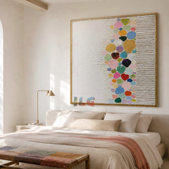 Chromatic Pebble Path – Abstract Textured Wall Art