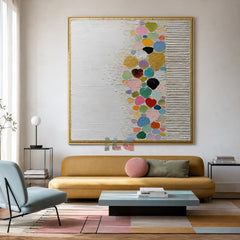 Chromatic Pebble Path – Abstract Textured Wall Art