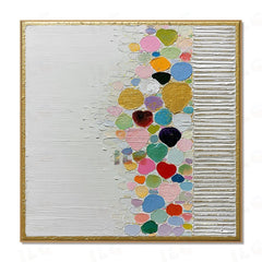 Chromatic Pebble Path – Abstract Textured Wall Art hand-painted wall art