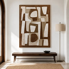 Earth Tone Geometry – Abstract Organic Textured Wall Art