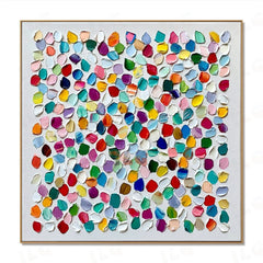 Festival Petal Array – Abstract Textured Wall Art hand-painted wall art